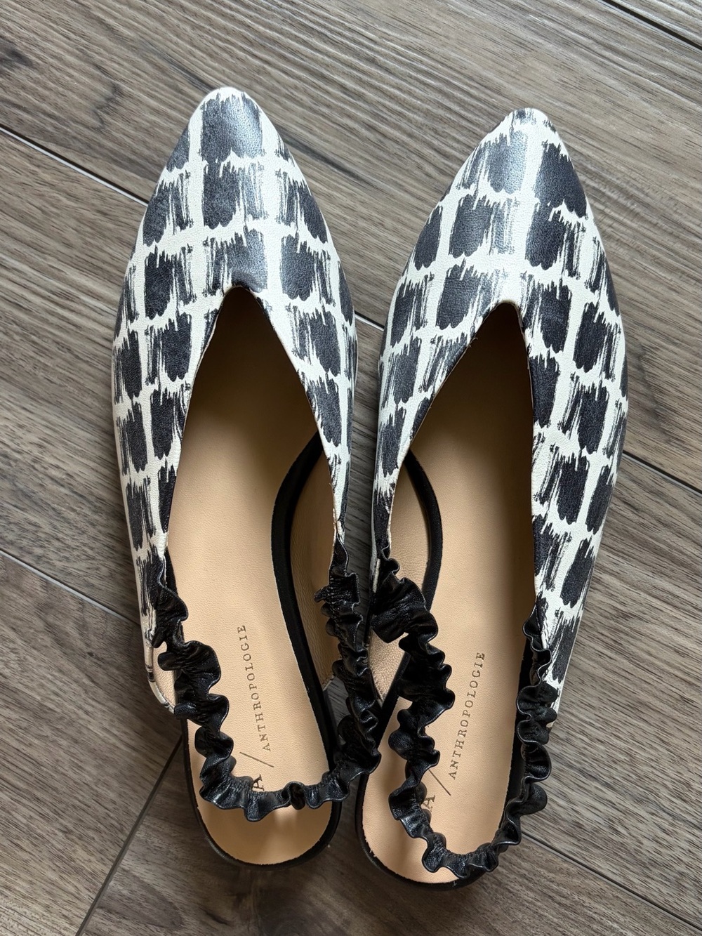 Anthropologie Jemma Ruffled Slingback flats
